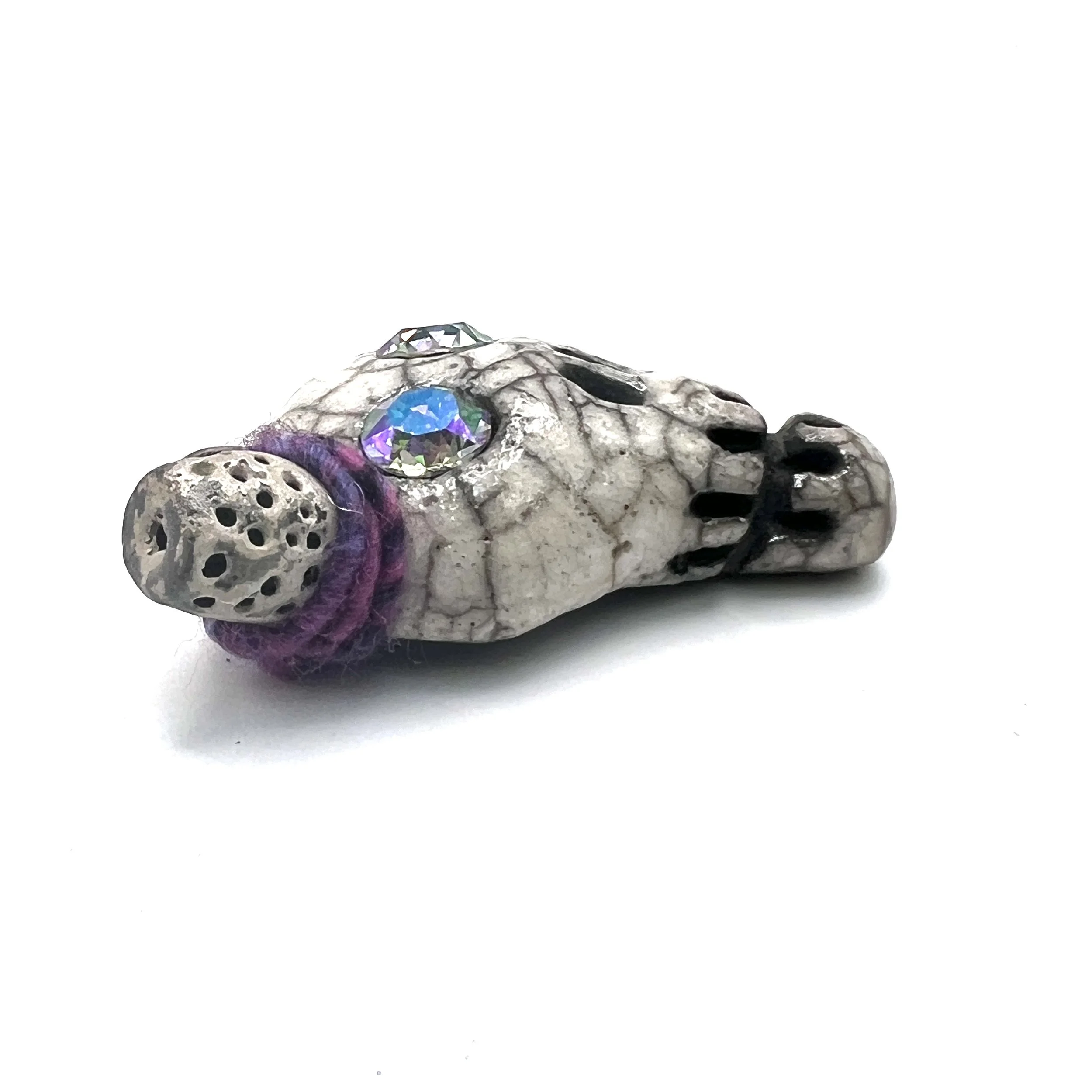 RAKUDO Raku Bird Bird with Legs Ceramic Pendant Raku Jewelry